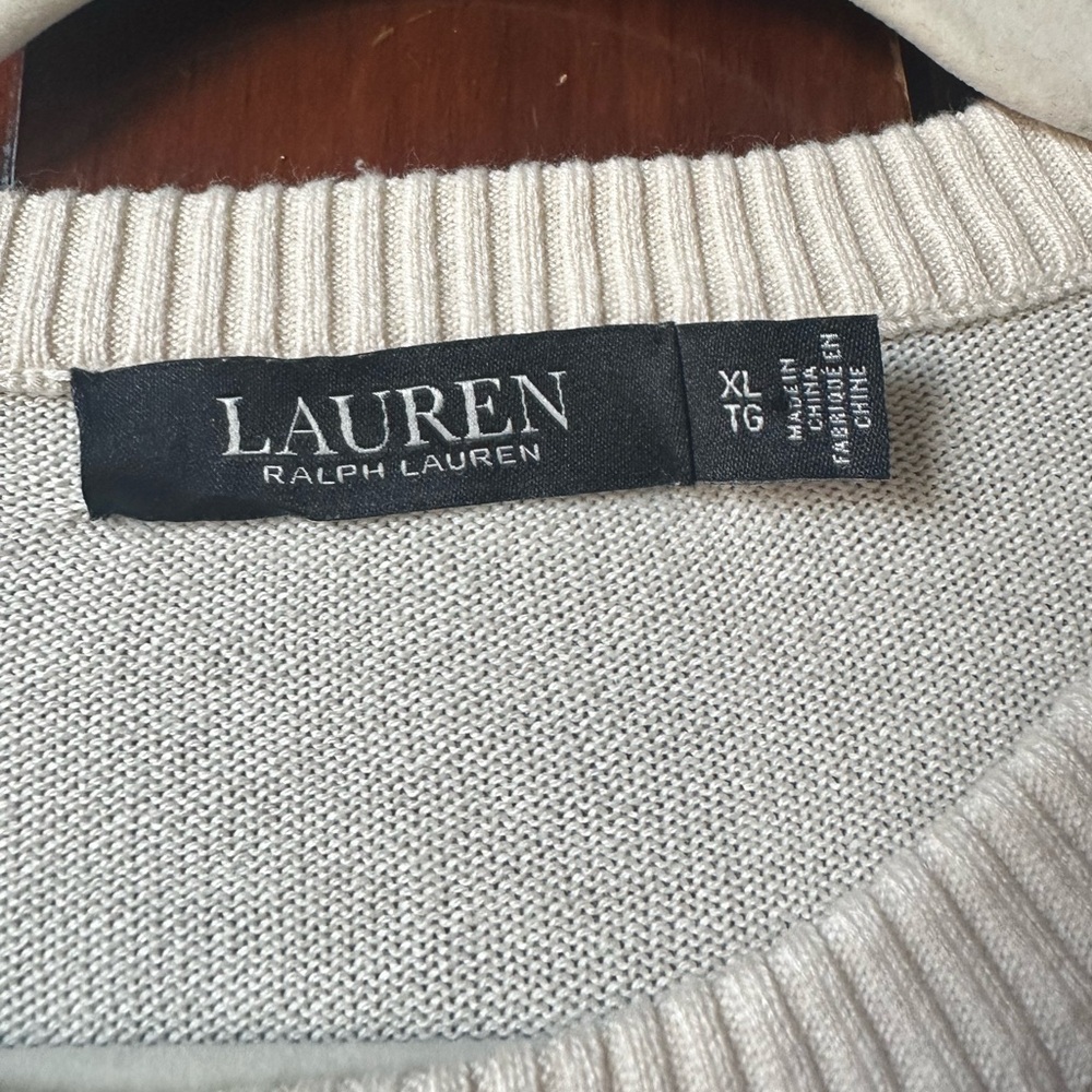 Lauren Ralph Lauren “LRL” Front Logo Cream Sweater Women’s Size XL - Picture 6 of 10